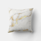 アールデコ銅ホワイトグレー金ゴールドグリッター大理石 クッション (裏面)