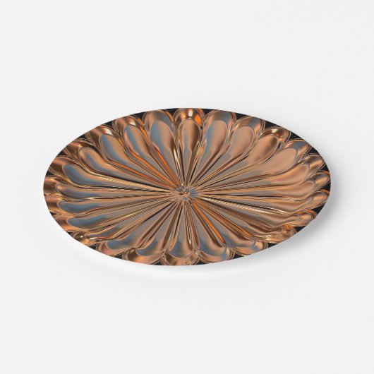 アールデコ銅花メダリオン紙プレート ペーパープレート (アングル)