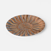 アールデコ銅金属製ルックファンシェルフラワー ペーパープレート (アングル)