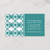 アールデコ開花名刺、ターコイズ 名刺 (裏面)