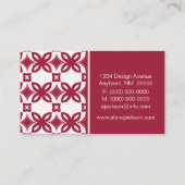 アールデコ開花名刺、濃いピンク 名刺 (裏面)