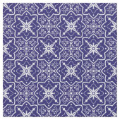 アールデコ青と白の抽象芸術並べ  ファブリック (クローズアップ)