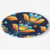 アールデコ青橙花 ペーパープレート (アングル)