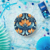 アールデコ青橙花 ペーパーボウル (パーティー)