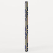 アールデコ青金ゴールドジオメトパーソナライズされたリ名 Case-Mate iPhoneケース (裏面/右)