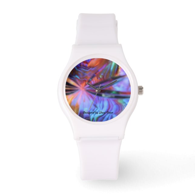 アールデコ顔ブラックストラップウォッチ 腕時計 (正面)