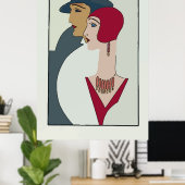 アールデコ顔、追加文字 ポスター (ホームオフィス)