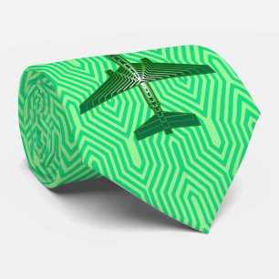 アールデコ飛行機,エメラルド,ジェイドグリーン ネクタイ