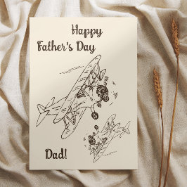 アールデコ飛行機 – 父の日！ カード