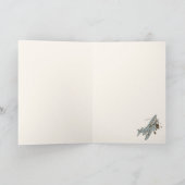 アールデコ飛行機 – 青いハッピーバースデー+名前。 カード (内部)