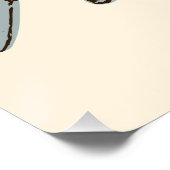 アールデコ飛行機 – 青なし文字。 ポスター (コーナー)