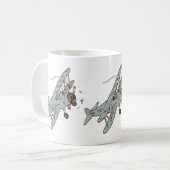 アールデコ飛行機 – 黄色なし文字。 コーヒーマグカップ (正面左)