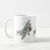 アールデコ飛行機 – 黄色なし文字。 コーヒーマグカップ (左)