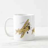 アールデコ飛行機 – 黄色なし文字。 コーヒーマグカップ (左)