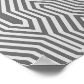 アールデコ飛行機、黒鉛及び灰色シルバーグレイ ポスター (角)