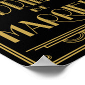 アールデコ食べドリンクとベ結婚したーの結婚プリント ポスター (角)