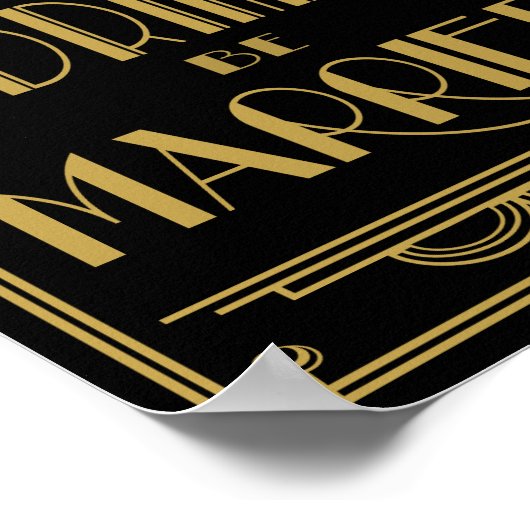 アールデコ食べドリンクとベ結婚したーの結婚プリント ポスター (角)