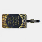 アールデコ魅力的で幾何学的なパターンモノグラム ラゲッジタグ (裏面横)
