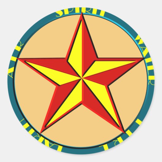 アールデコ魔法Pentagram 1930sカラー ラウンドシール (正面)