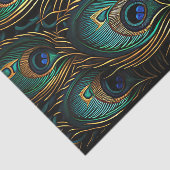 アールデコ鮮やか孔雀の羽根 薄葉紙 (詳細)