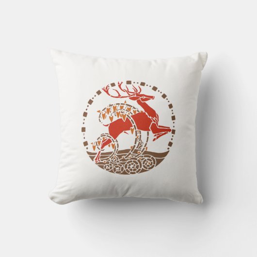 アールデコ鹿の円 クッション (正面)