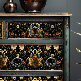 アールデコ黒甲虫金ゴールドフローラ模様 薄葉紙