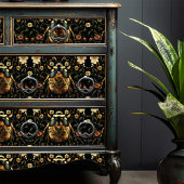 アールデコ黒甲虫金ゴールドフローラ模様 薄葉紙