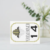 アールデコ黒結婚黄色表 ポストカード (スタンド正面)