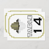 アールデコ黒結婚黄色表 ポストカード (正面/裏面)