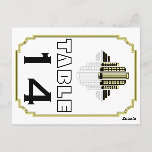 アールデコ黒結婚黄色表 ポストカード (裏面)