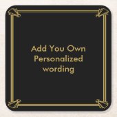 アールデコ1920のスタイルの名前入りなコースター スクエアペーパーコースター (正面)