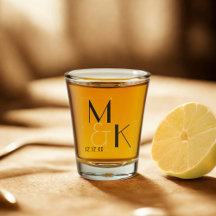 アールデコ1920ウェディング日付ショットガラスを保存