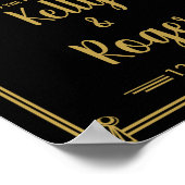 アールデコ1920年代のギャツビースタイル結婚の歓迎プリント ポスター (角)