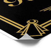 アールデコ1920年代のギャツビースタイル結婚の歓迎プリント ポスター (角)