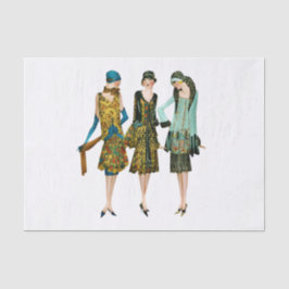 アールデコ1920年代の女性が町を出る 薄葉紙