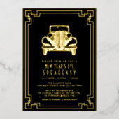 アールデコ1920年大晦日パーティー 箔招待状 (正面)
