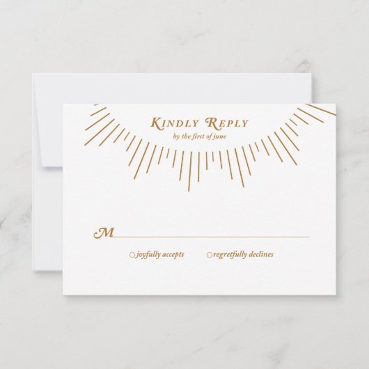 アールデコ1920結婚の応答カード 出欠カード (正面)