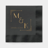 アールデコ1920結婚sフォイルナプキン 箔ナプキン (正面)