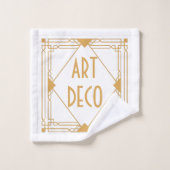 アールデコ1920sグラムレディース金ゴールドホワイト バスタオルセット (ウォッシュタオル)