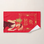 アールデコ1920sグラムレディース金ゴールド赤 バスタオルセット (ハンドタオル)