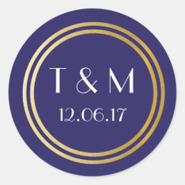 アールデコ1920sシール海軍金ゴールドラウンドラベル ラウンドシール