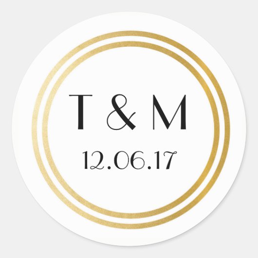 アールデコ1920sスタンプ白金ゴールド丸ラベル ラウンドシール (正面)