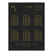 アールデコ1920s結婚の6テーブル座席表 ポスター (正面)
