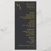 アールデコ1920s結婚ビュッフェメニューカード メニュー (正面)