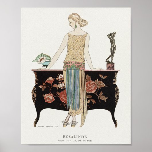 アールデコ1922バービエファッションイラストレーション ポスター (正面)