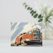 アールデコ1930の赤いモーターポストカード ポストカード (スタンド正面)