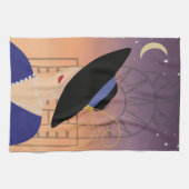 アールデコ1930年代の女性とクライスラー建物 キッチンタオル (横)