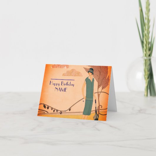 アールデコ1930s誕生日 カード (正面)