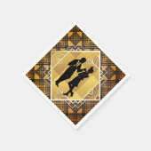 アールデコ20のカップル大晦日のパーティー スタンダードカクテルナプキン (角)