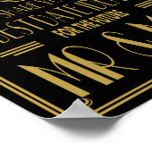 アールデコ20の日付ジャー結婚式パーティープリント ポスター (角)